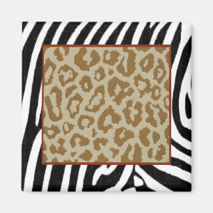 Moderner Magnet Druck des Zebra u. des Leoparden