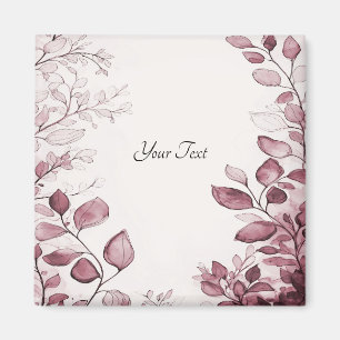 Moderner Magnet mit roten Blättern