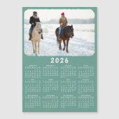 Moderner Magnetic Foto Kalender 2026 Aquamarin grü Magnetkarte (Vorderseite)