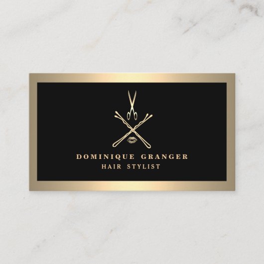 Moderner Make-upkünstler-u. Haar-Stylist-Salon Visitenkarte (Vorderseite)