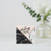 Moderner Make-uptypographie-Rosenmarmor-Farbblock Quadratische Visitenkarte (Stehend Vorderseite)