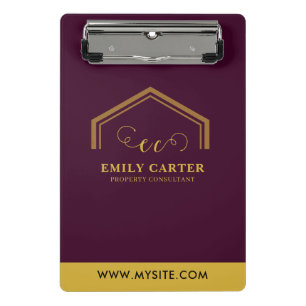 Moderner Makler-Logo Promo Pros Klemmbrett