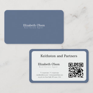 Moderner Makler-Promotion einfacher QR-Code-Stil Visitenkarte