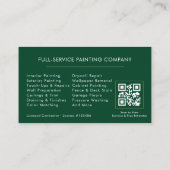 Moderner Maler Grün Gold QR-Code Visitenkarte (Rückseite)