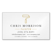 Moderner Maler White Gold QR Code Magnetische Visitenkarte (Vorderseite)