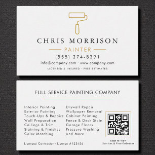 Moderner Maler White Gold QR Code Visitenkarte