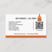 Moderner Malerbetrieb Orange Blau QR-Code  Visitenkarte (Rückseite)