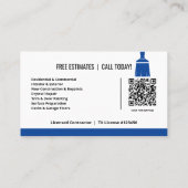 Moderner Malerbetrieb Schwarz Blau QR-Code Visitenkarte (Rückseite)