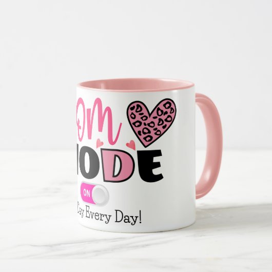 Moderner Mama-Modus Rosa Herzkaffee Tasse (VorderseiteRechts)