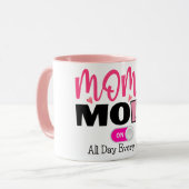 Moderner Mama-Modus Rosa Herzkaffee Tasse (Vorderseite Links)