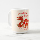 Moderner Mandala Dragon 2024 Chinesisches Neujahr Kaffeetasse (Vorderseite Links)