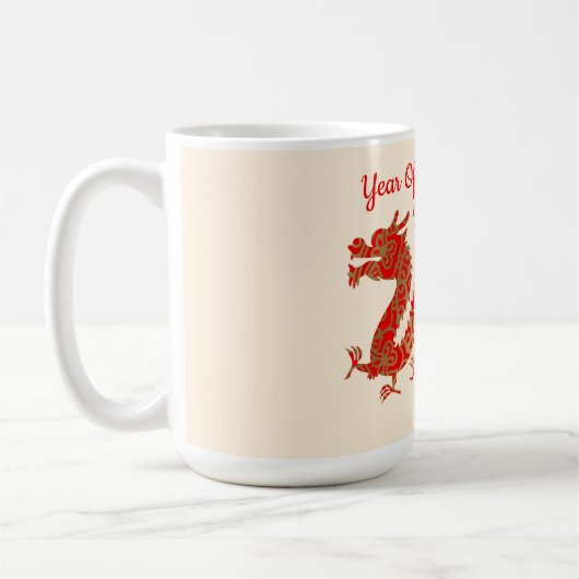 Moderner Mandala Dragon 2024 Chinesisches Neujahr Kaffeetasse (Links)