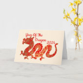 Moderner Mandala Dragon 2024 Chinesisches Neujahr Karte (Gelbe Blume)