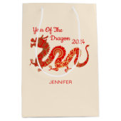 Moderner Mandala Dragon 2024 Chinesisches Neujahr Mittlere Geschenktüte (Vorderseite)