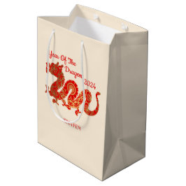 Moderner Mandala Dragon 2024 Chinesisches Neujahr Mittlere Geschenktüte