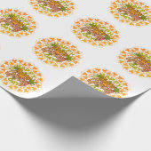 Moderner Mandala Foliage Erntedank Geschenkpapier (Ecke)