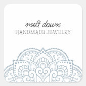 Moderner Mandala Handmade Schmuck Quadratischer Aufkleber (Vorderseite)