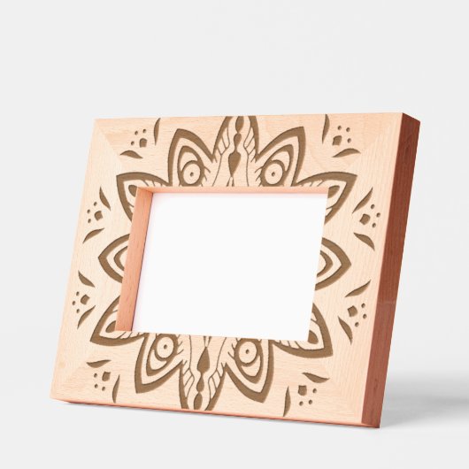 Moderner Mandala Laser mit Bildrahmen Geätzte Rahmen (Links)