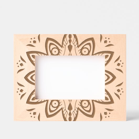 Moderner Mandala Laser mit Bildrahmen Geätzte Rahmen (Vorderseite)