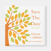 Moderner Mandarine Baum Save the Date Magnet (Vorne)