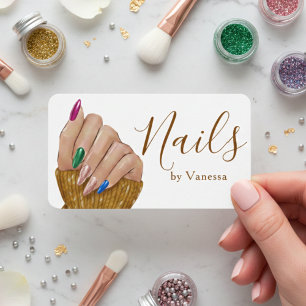 Moderner Maniküre-Design Saubere Nageldesignerin Visitenkarte