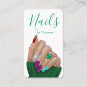 Moderner Maniküre-Künstler Chic Nagelstudio QR-Cod Visitenkarte (Vorderseite)