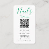 Moderner Maniküre-Künstler Chic Nagelstudio QR-Cod Visitenkarte (Rückseite)