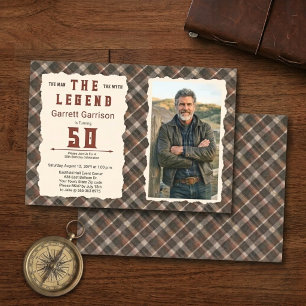 Moderner Mann Mythos Legende Burgund Plaid 50. Fot Einladung