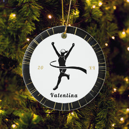 Moderner Marathonläufer Name & Jahr abgelaufen Keramik Ornament