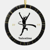 Moderner Marathonläufer Name & Jahr abgelaufen Keramik Ornament (Vorne)