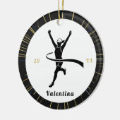 Moderner Marathonläufer Name & Jahr abgelaufen Keramik Ornament (Links)