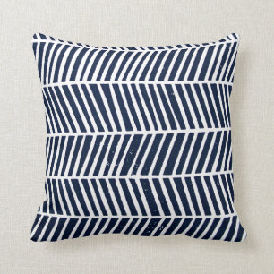 Moderner Marine-Blau-Zickzack-geometrisches Kissen