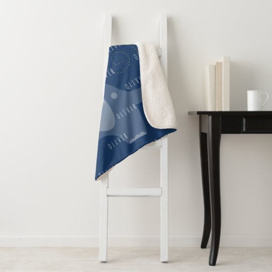 Moderner Marine-Elefant-personalisierter Sherpadecke (Beispiel)