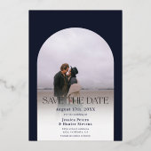 Moderner Marinebarsch 4 Fotos Hochzeit speichern d Folieneinladung (Rückseite)