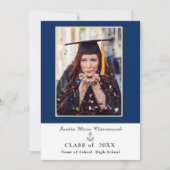 moderner marineblauer Abschluss Ankündigung (Vorderseite)