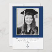 moderner marineblauer Abschluss Ankündigung (Rückseite)