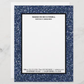 Moderner marineblauer Glitzer Briefbogen (Vorne/Hinten)