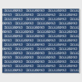Moderner marineblauer individuelle Name Geburtstag Geschenkpapier (Flach)