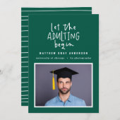 Moderner Marker Pen Eadulter Foto Abschluss Ankündigung (Vorne/Hinten)