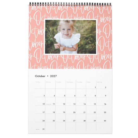 Moderner Marker Stift Foto Drehbuch Regenbogenkale Kalender (Okt 2027)