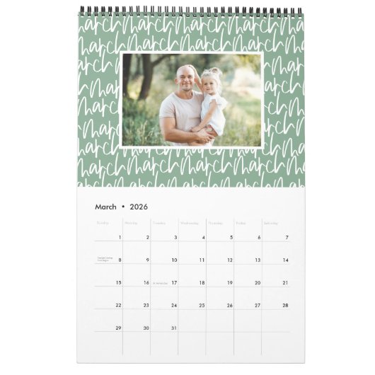 Moderner Marker Stift Foto Drehbuch Regenbogenkale Kalender (Mär 2026)