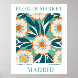 Moderner Markt für Blume Madrid Blume botanisch Poster