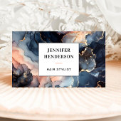 Moderner Marmor Agate Gold Blue Glitzer Visitenkarte