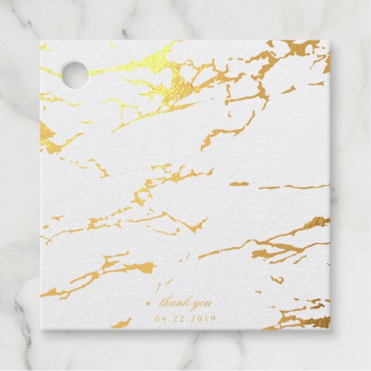 Moderner Marmor dank echter Goldfolie Geschenkanhänger (Vorderseite)