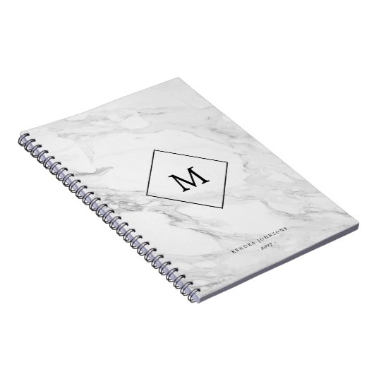 Moderner Marmor des Monogramms Notizblock (Rechte Seite)