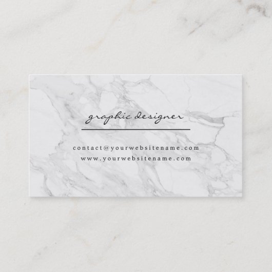 Moderner Marmor des Monogramms Visitenkarte (Rückseite)