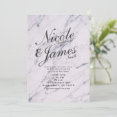 Moderner Marmor Elegant Hochzeitsfeiern Einladung (Stehend Vorderseite)