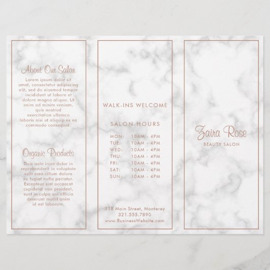 Moderner Marmor Elegante Business Trifold Broschür (Vorderseite)