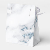 Moderner Marmor-Glitzer Danke Dusty Blue ID816 Geschenkschachtel (Rückseite)