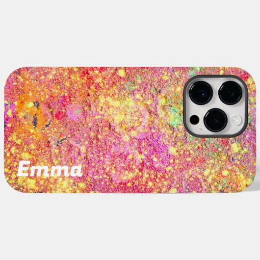 Moderner Marmor-Glitzer Glitzern Personalisiert Na Case-Mate iPhone Hülle (Rückseite (Horizontal))